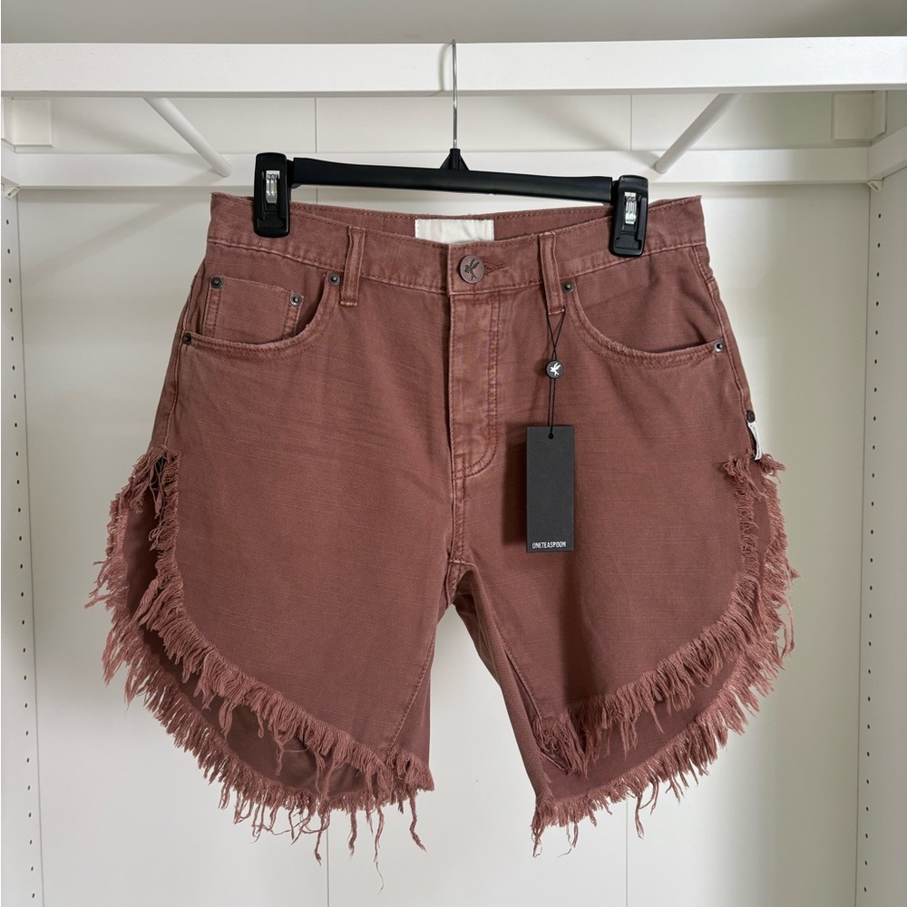 One Teaspoon Frankie Nutmeg Jean Shorts High-Rise - Picture 2 of 4